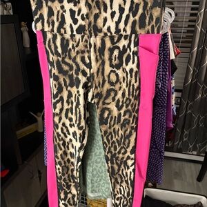 Leopard Print and Pink Leggings